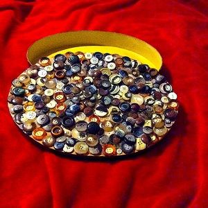 Vintage Button Homemade Storage Box